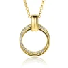 ZINZI zilveren ketting 45cm in 14K geelverguld met ronde hanger 22mm ZIC2266Y