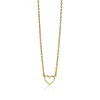 ZINZI zilveren ketting geel verguld open hartje 40-43cm ZIC1420G