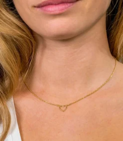 ZINZI zilveren ketting geel verguld open hartje 40-43cm ZIC1420G