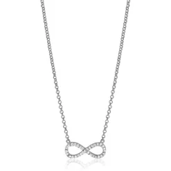 Zinzi zilveren ketting Infinity wit 42-45cm ZIC1065