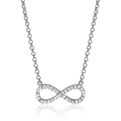 Zinzi zilveren ketting Infinity wit 42-45cm ZIC1065