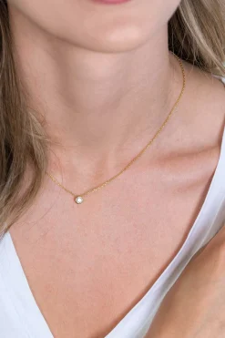 ZINZI zilveren ketting 14K geel verguld met hanger rond 40-43cm ZIC1393Y