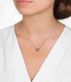 ZINZI zilveren ketting kruislings wit 42cm ZIC1791S