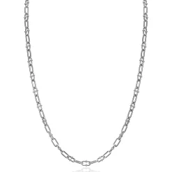 ZINZI zilveren ketting met paperclip schakels 4mm, gedecoreerd met speelse bolletjes 42-45cm ZIC2586