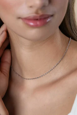 ZINZI zilveren ketting met glinsterende gedraaide schakels 1,9mm breed 43-45cm ZIC2585