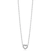 ZINZI zilveren ketting met open hartje (9,5mm) voorzien van een bolstructuur 42-45cm ZIC2703