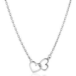 ZINZI zilveren ketting met 2 verbonden hartjes 40-45cm ZIC2513