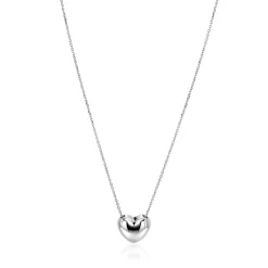 ZINZI zilveren ketting met luxe groot hart (15mm) 40-45 cm ZIC2672