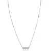 ZINZI zilveren ketting met drie zeshoek-zettingen bezet met witte zirconia's 42-45cm ZIC2543