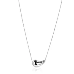 ZINZI zilveren ketting met horizontale druppelvormige hanger 40-45 cm ZIC2589