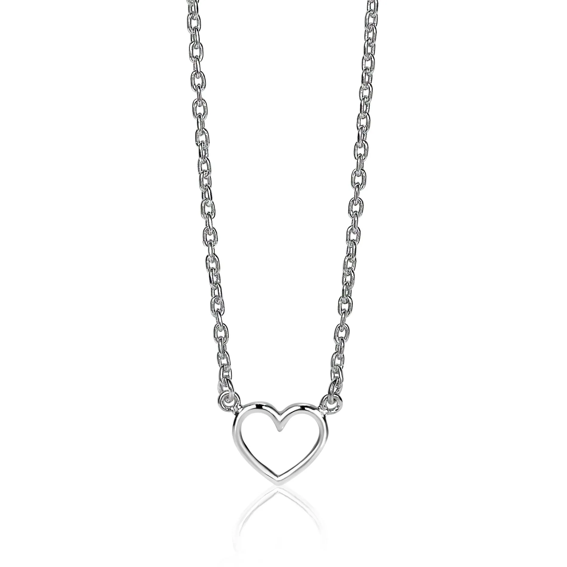 ZINZI zilveren ketting open hartje 40-43cm ZIC1420