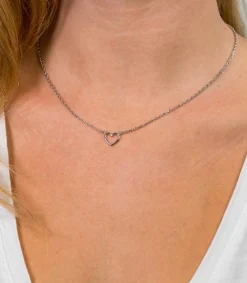 ZINZI zilveren ketting open hartje 40-43cm ZIC1420