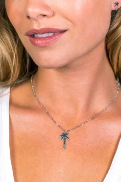 ZINZI zilveren ketting palmboom 42-45cm ZIC1700
