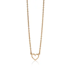 ZINZI zilveren ketting rosé verguld open hartje 40-43cm ZIC1420R