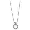 ZINZI zilveren ketting rond kruislings wit 45cm ZIC1816