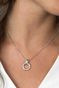 ZINZI zilveren ketting rond kruislings wit 45cm ZIC1816