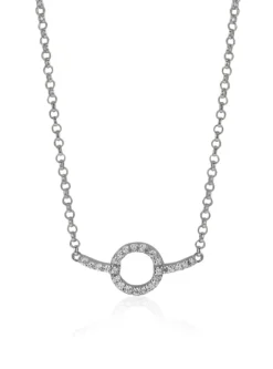 Zinzi zilveren ketting strak rond design wit 42-45cm ZIC1063