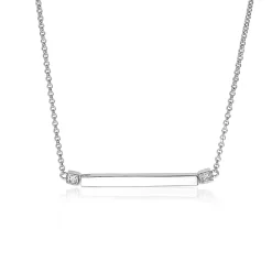 ZINZI zilveren ketting staafje wit 42cm ZIC1817