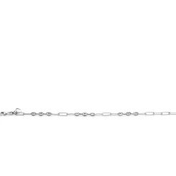 ZINZI zilveren koffieboon schakelarmband van 4,5mm breed, gecombineerd met lange ovale schakels 19,5cm ZIA2467