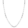 ZINZI zilveren koffieboon schakelketting 45cm, gecombineerd met lange ovale schakels ZIC2467