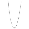 ZINZI zilveren koord ketting bezet met een ronde witte zirconia 40-45cm ZIC2461