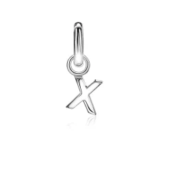 ZINZI zilveren letter oorbedel X per stuk geprijsd ZICH2144X. (zonder oorringen).