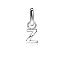 ZINZI zilveren letter oorbedel Z per stuk geprijsd ZICH2144Z. (zonder oorringen).