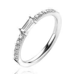 ZINZI zilveren luxe aanschuifring baguette geslepen witte zirconia ZIR2133