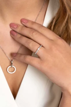 ZINZI zilveren luxe aanschuifring baguette geslepen witte zirconia ZIR2133