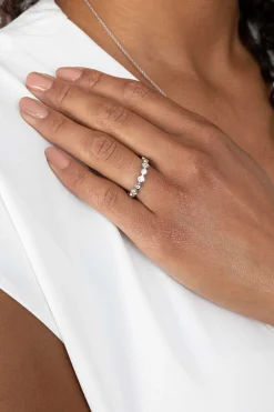 ZINZI zilveren luxe aanschuifring rond vierkant wit ZIR2055