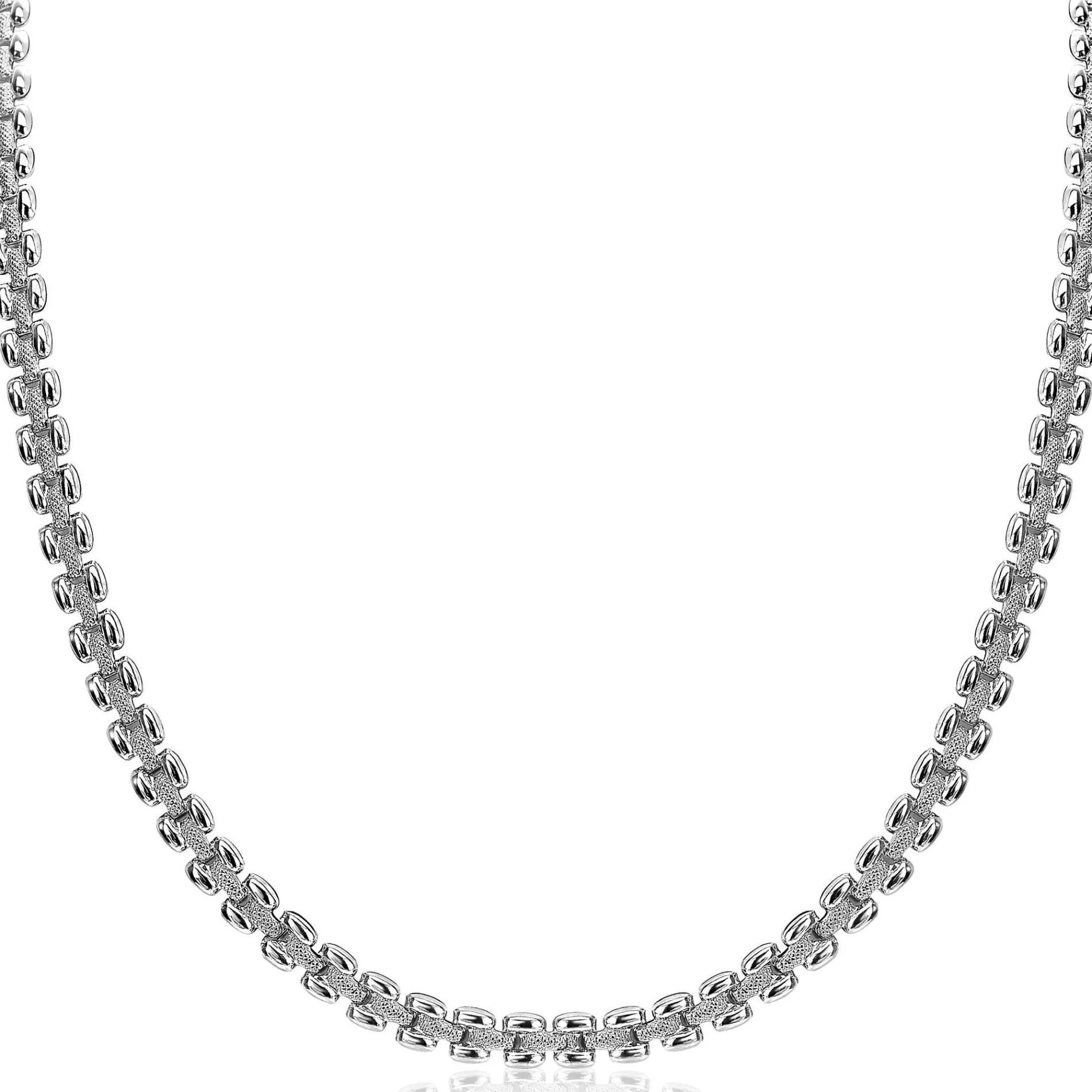 ZINZI zilveren luxe collier 43cm met rolex-style schakels 5mm ZIC1997