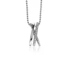 ZINZI zilveren luxe cross-over hanger 18mm bolletjes glad witte zirconia's ZIH2141 (zonder collier)