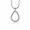 ZINZI zilveren luxe hanger 23 mm open druppelvorm witte zirconia's ZIH2123 (zonder collier)