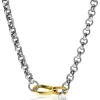 ZINZI zilveren luxe jasseron collier 43 cm bicolor ZIC2105