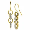 ZINZI zilveren luxe oorhangers 14K geel verguld 35mm ovale schakels witte zirconia ZIO2203Y