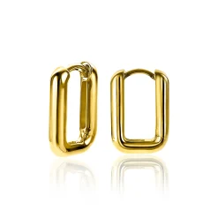 ZINZI zilveren luxe oorringen 14K geel verguld 18x3mm ovale vorm ZIO2222G