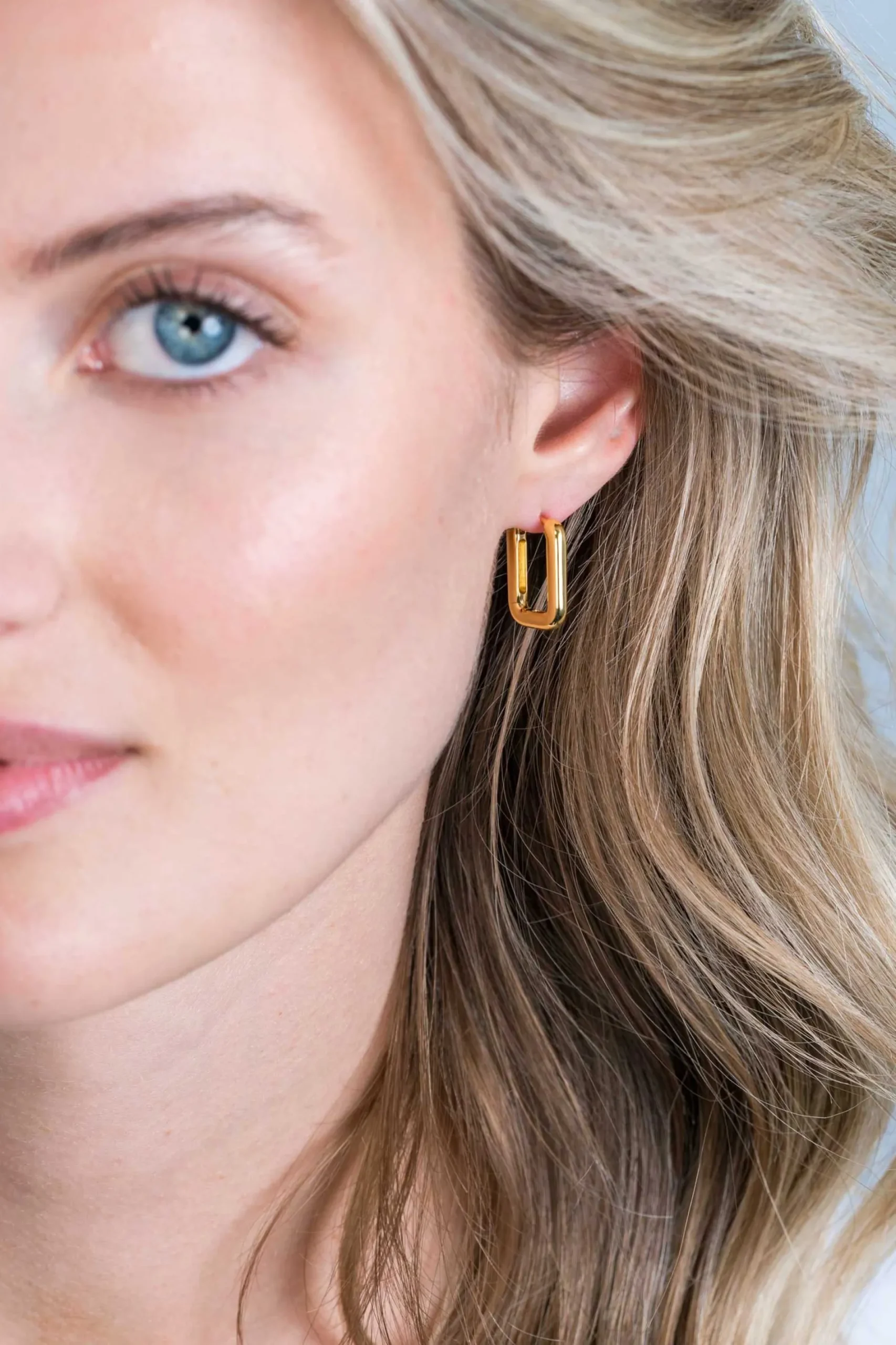 ZINZI zilveren luxe oorringen 14K geel verguld 18x3mm ovale vorm ZIO2222G