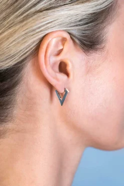 ZINZI zilveren luxe oorringen driehoeksvorm 16x3mm ZIO2318