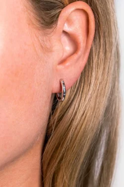 ZINZI zilveren luxe oorringen wit 16x2,5mm ZIO1683