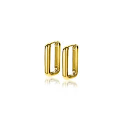 ZINZI zilveren luxe oorringen 14K geel verguld 15x2mm ovale vorm ZIO2221G