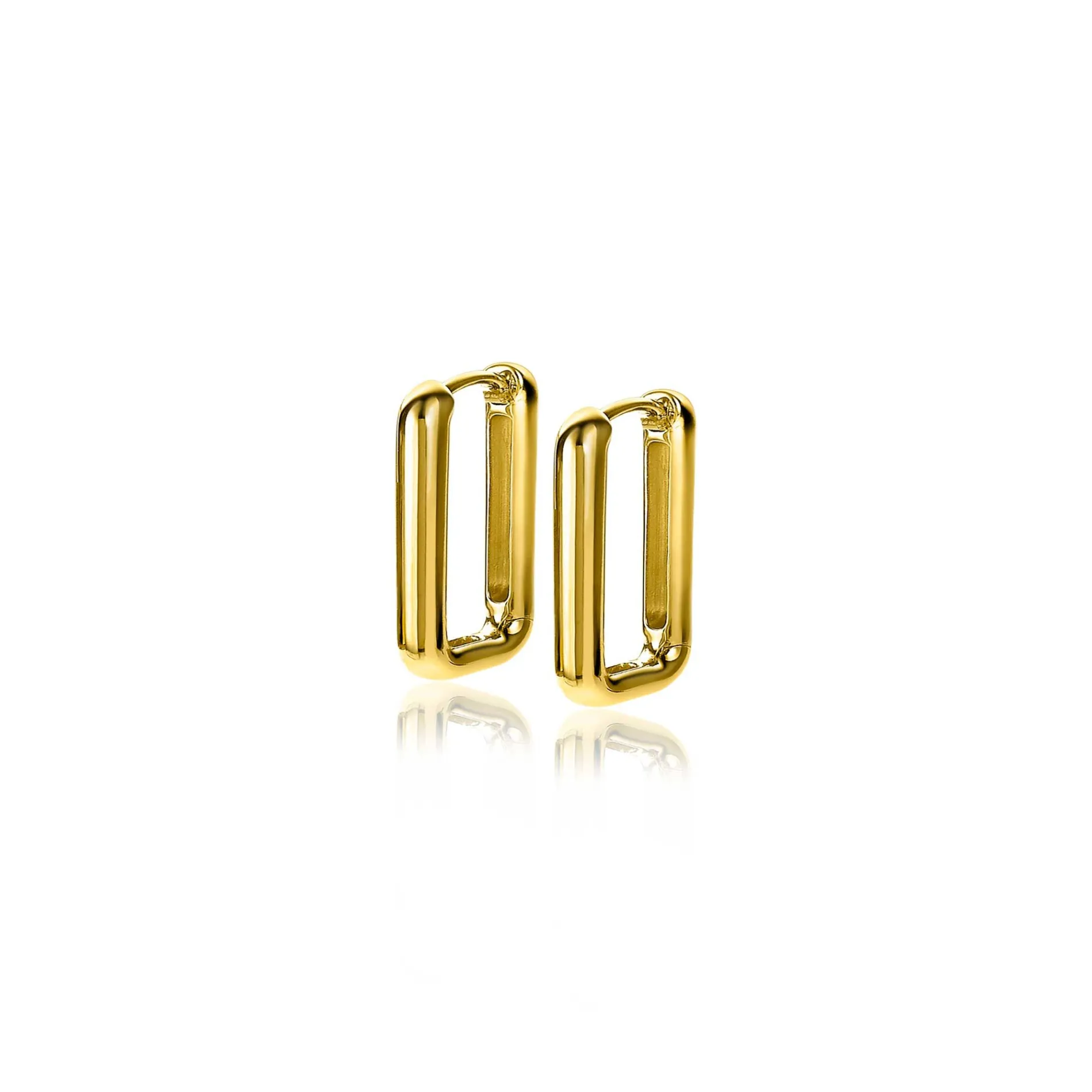 ZINZI zilveren luxe oorringen 14K geel verguld 15x2mm ovale vorm ZIO2221G