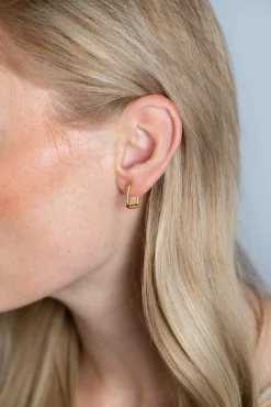 ZINZI zilveren luxe oorringen 14K geel verguld 15x2mm ovale vorm ZIO2221G