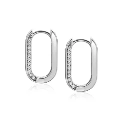 ZINZI zilveren luxe oorringen ovale vorm 20mm zijkant witte zirconia's ZIO2319
