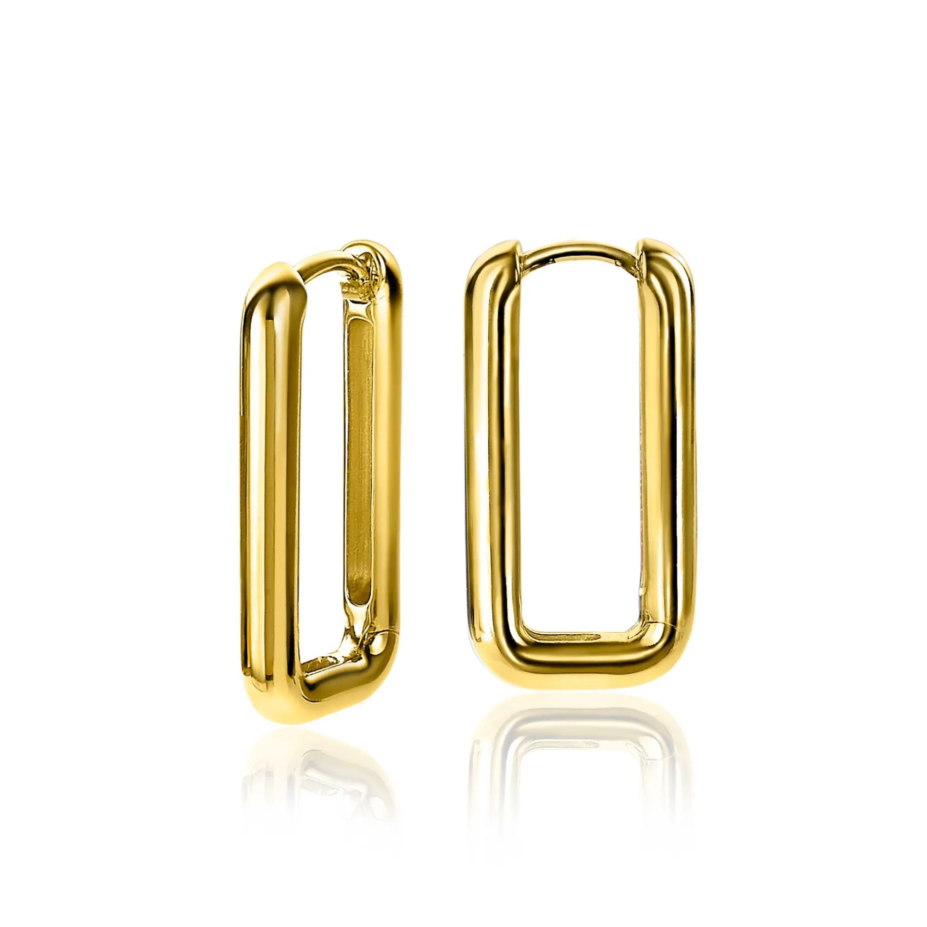 ZINZI zilveren luxe oorringen 14K geel verguld 24x3mm ovale vorm ZIO2223G