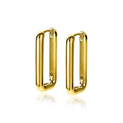 ZINZI zilveren luxe oorringen 14K geel verguld 24x3mm ovale vorm ZIO2223G