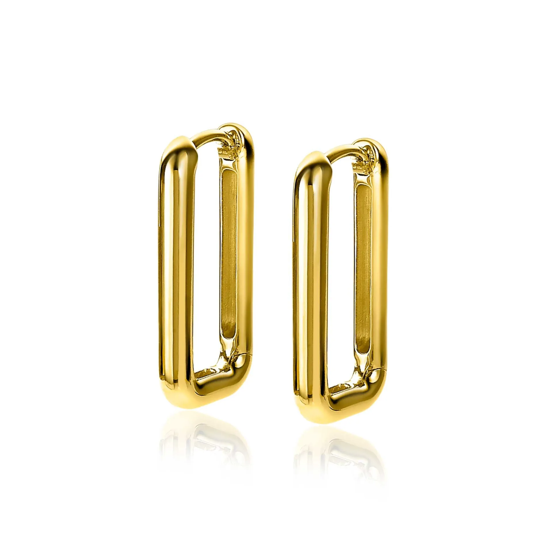 ZINZI zilveren luxe oorringen 14K geel verguld 24x3mm ovale vorm ZIO2223G