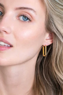 ZINZI zilveren luxe oorringen 14K geel verguld 24x3mm ovale vorm ZIO2223G