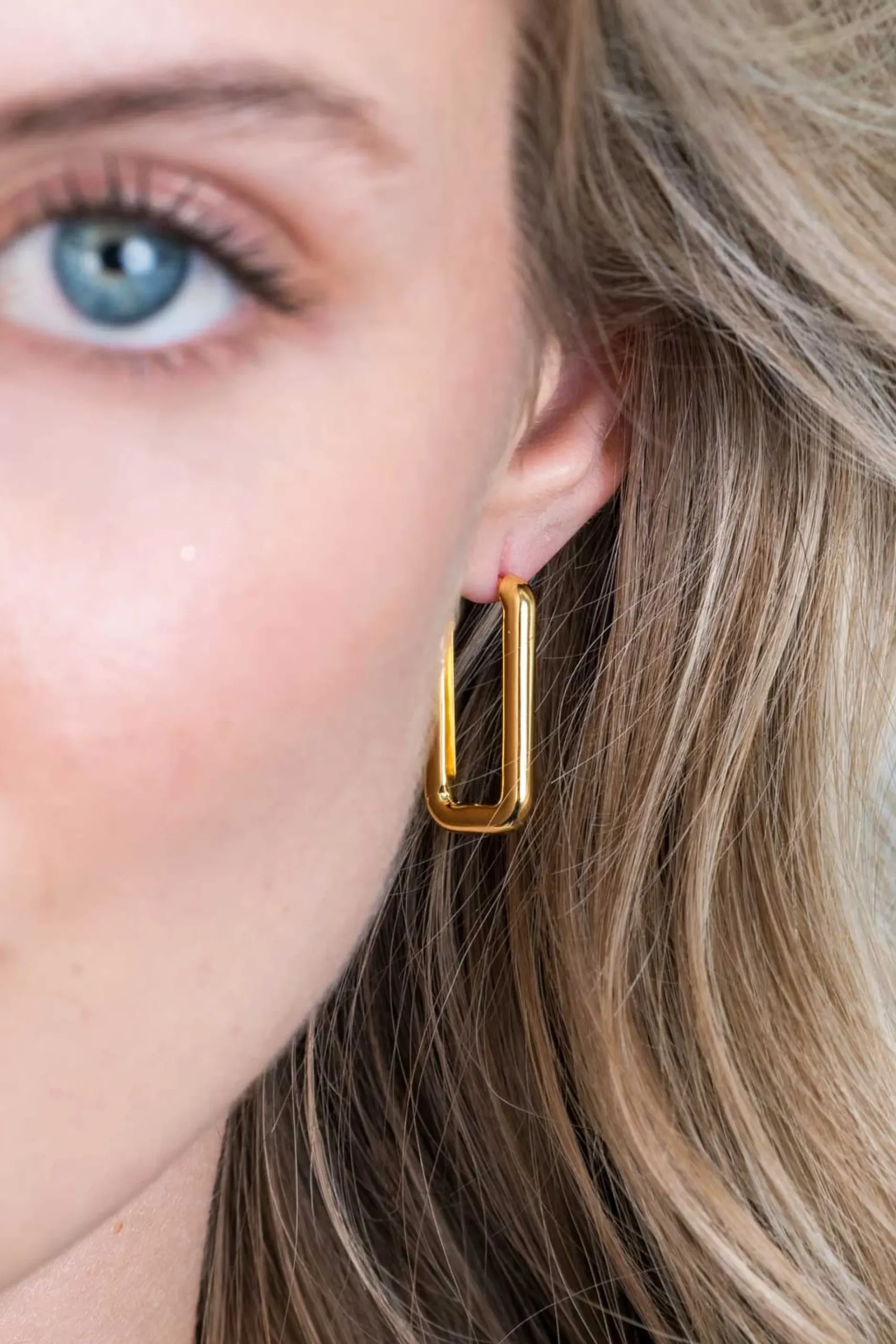 ZINZI zilveren luxe oorringen 14K geel verguld 24x3mm ovale vorm ZIO2223G