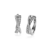 ZINZI zilveren luxe oorringen cross-over design: bezet met witte zirconia's en gourmet schakels 18x6mm ZIO2326