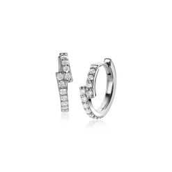 ZINZI zilveren luxe oorringen 15mm witte zirconia's ZIO2327